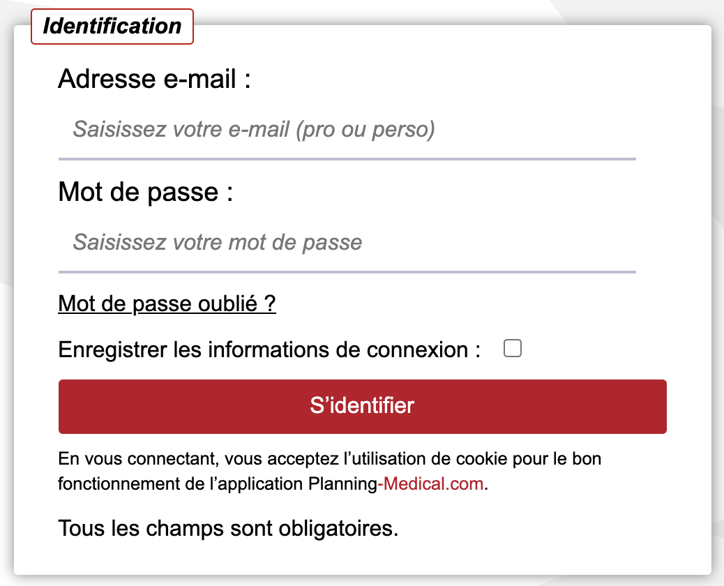 Bouton « se connecter »